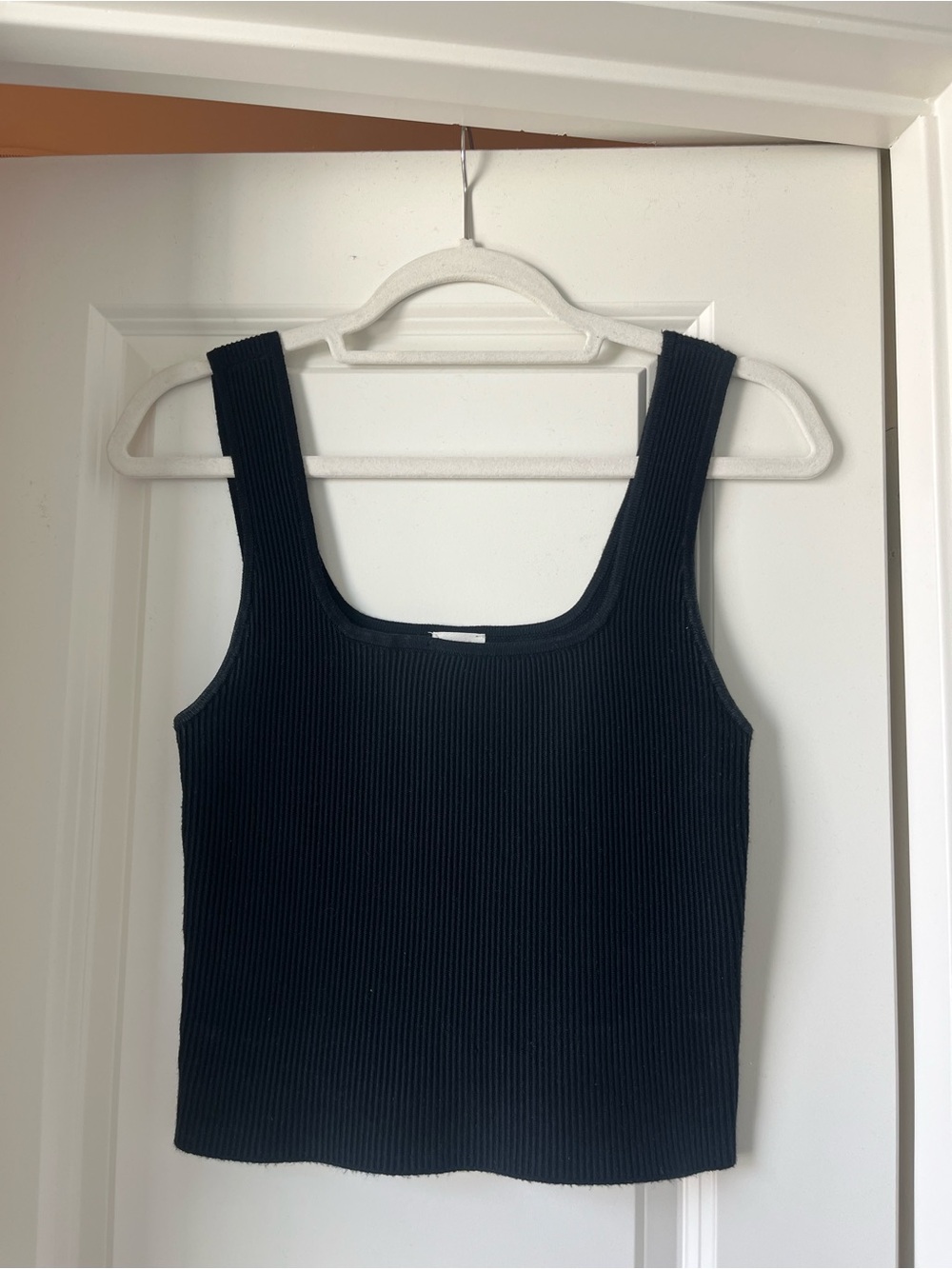 Abercrombie & Fitch Black Ribbed Square-Neck Tank